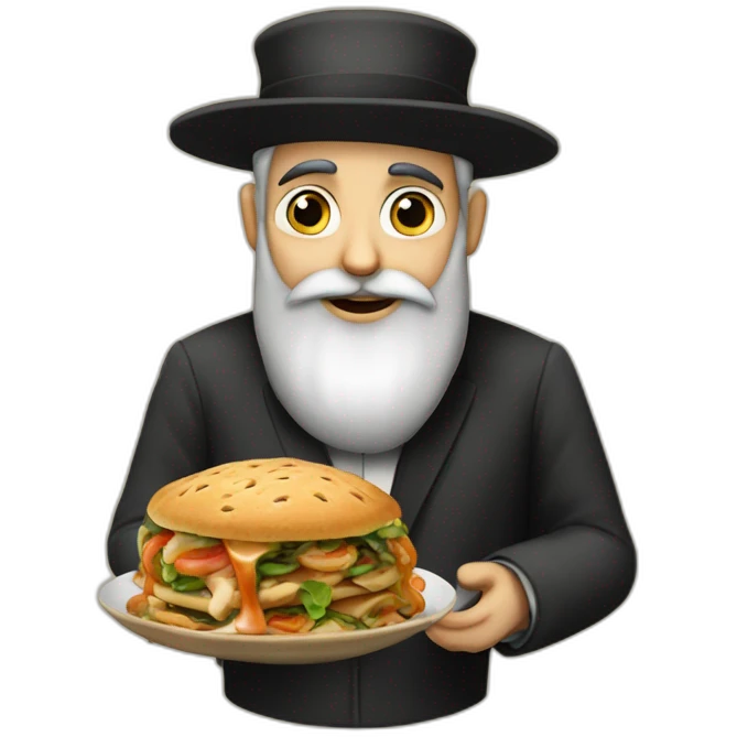 a rabbi eating a matsa emoji