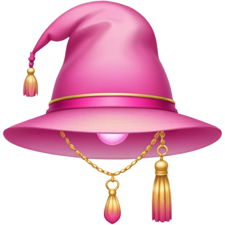 Pink light gradient gradation hat with gold tassel emoji