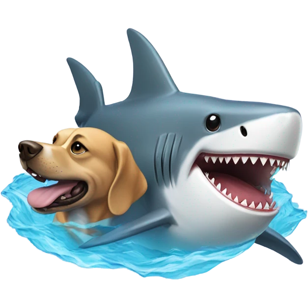 Dog and shark emoji