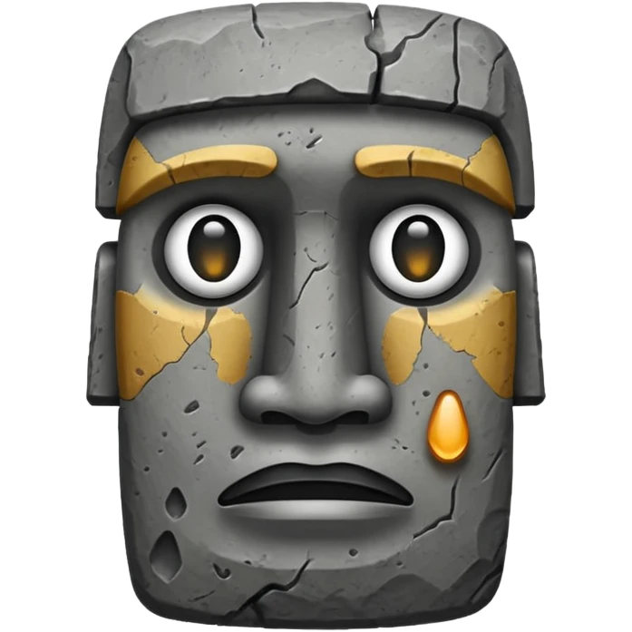 moai emoji with tear emoji