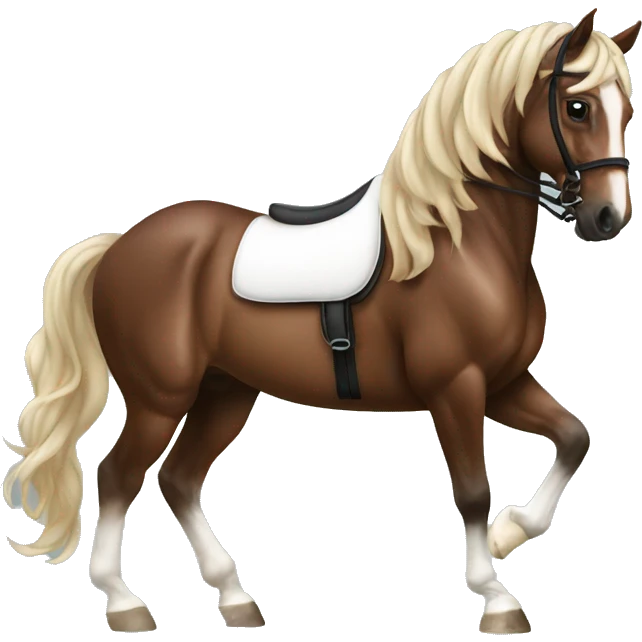 Dressage horse with plaited mane emoji