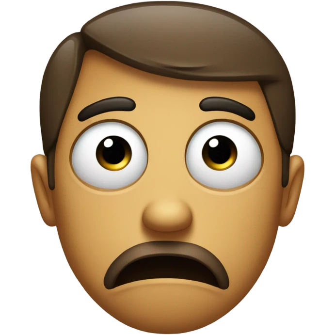 face emoji with sad/disappointment express and mouth is clenched to the side, eyes looking into distance emoji
