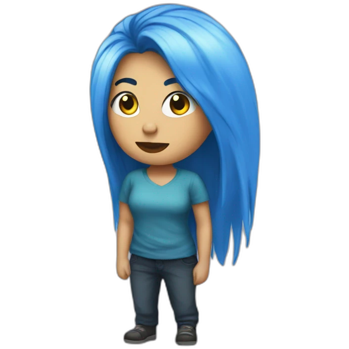 Blue hair liberal protester emoji