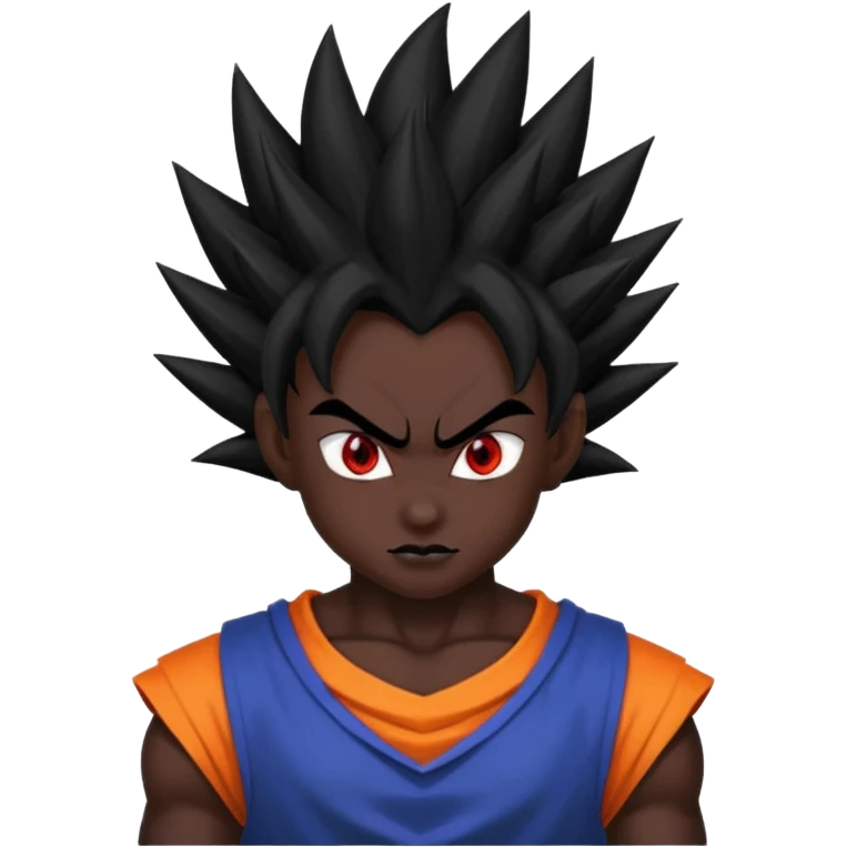 Dark Saiyan with black skin and red eyes emoji