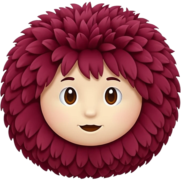 Maroon pop pom emoji