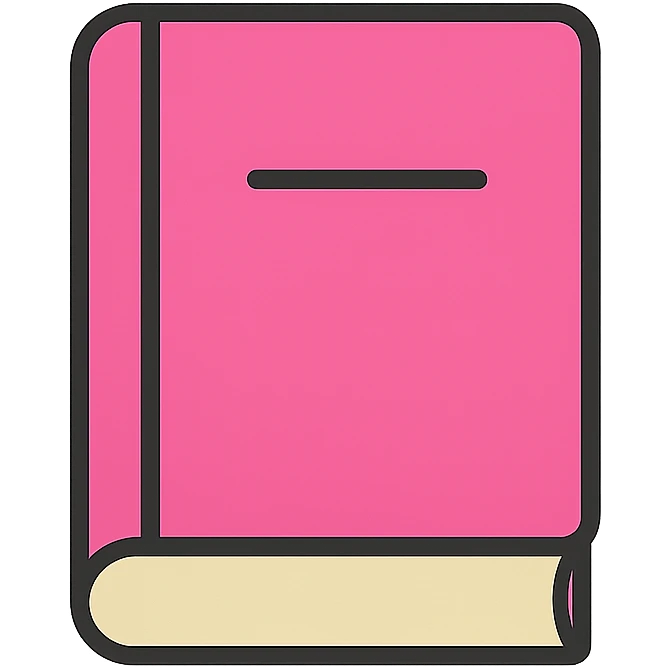 simple clear pink book icon emoji