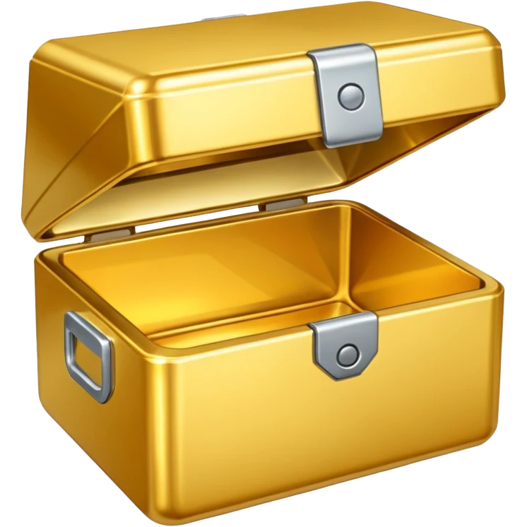 open Gold box direct frontal view emoji