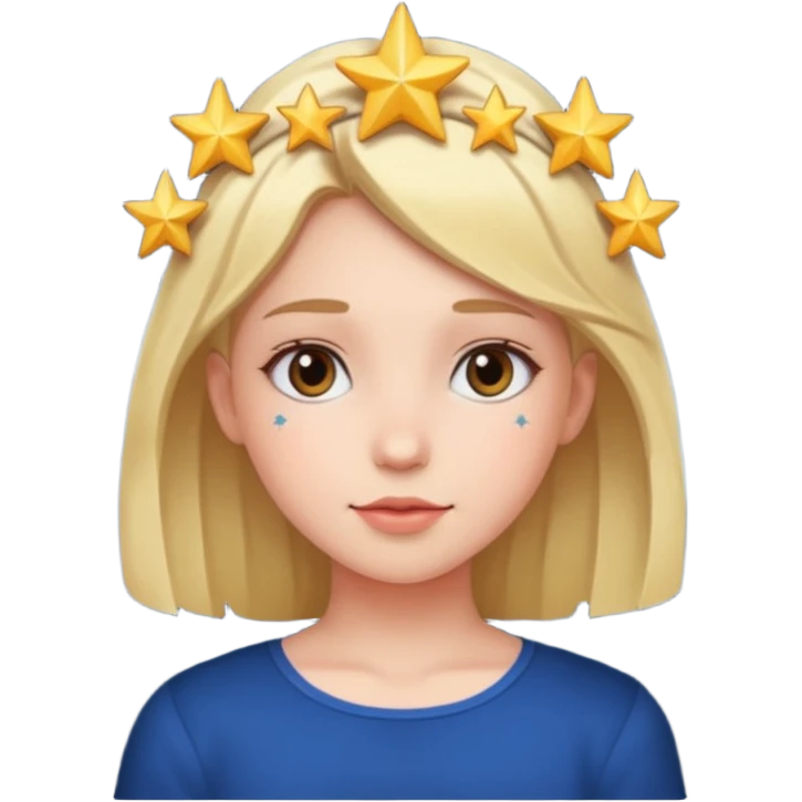 The girl with the stars around her head emoji