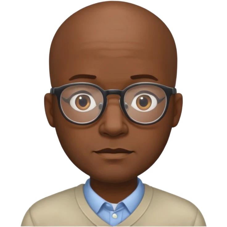 Balding black man with glasses emoji