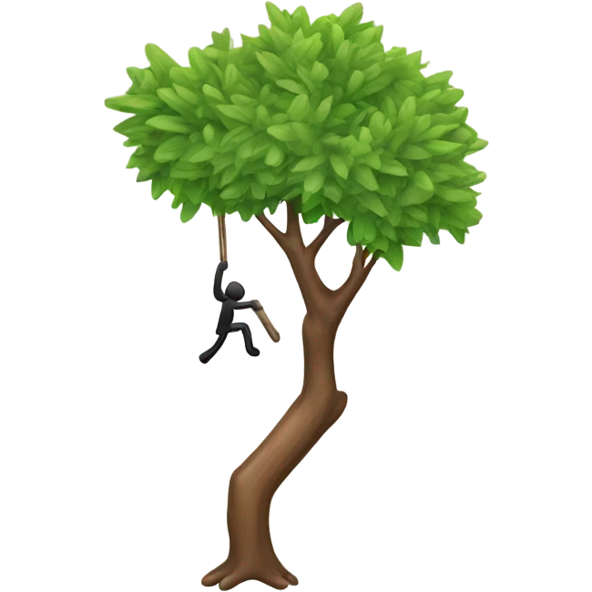 Stick figure hanging from a tree emoji