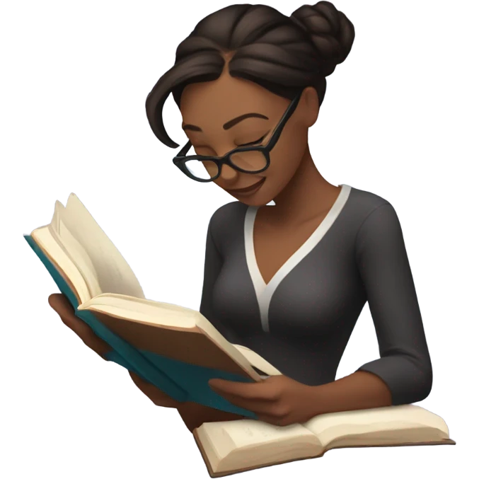 Caitlyn reading a book emoji