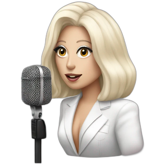 lady gaga with microphone emoji