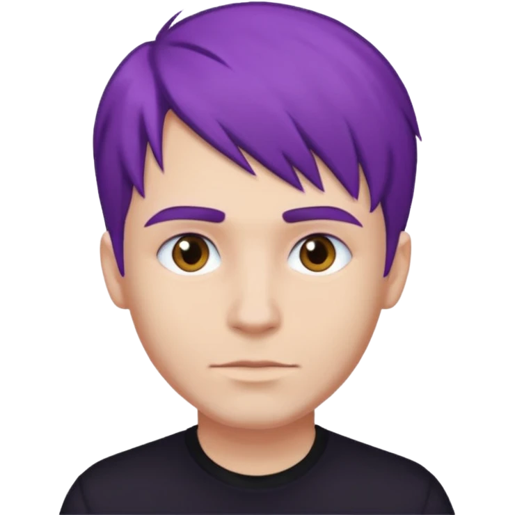 man with purple hair and black shirt emoji