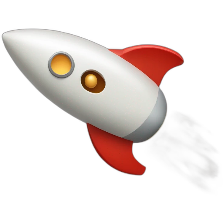 A rocket landing with a provolone cheese color emoji