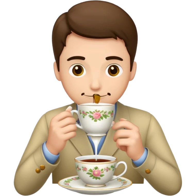 man drinking afternoon tea emoji