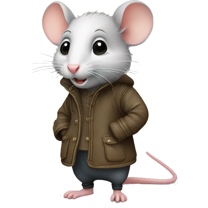 A rat standing with boots emoji