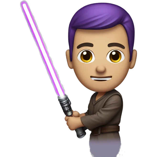 john scioldo with purple light saber emoji