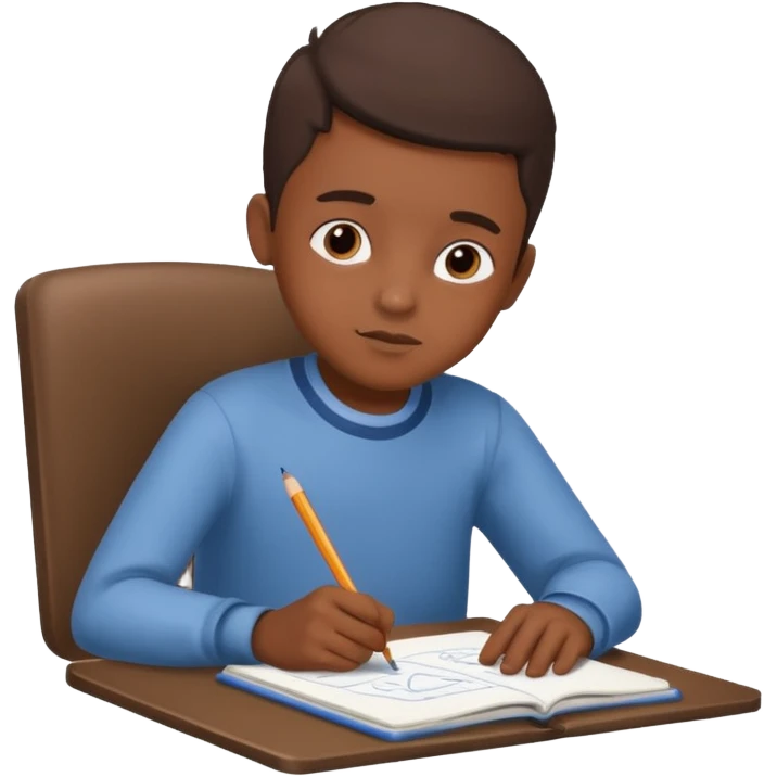 boy drawing pic grandpa on notebook emoji