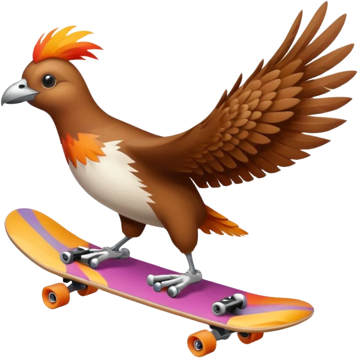 skateboarding bird emoji