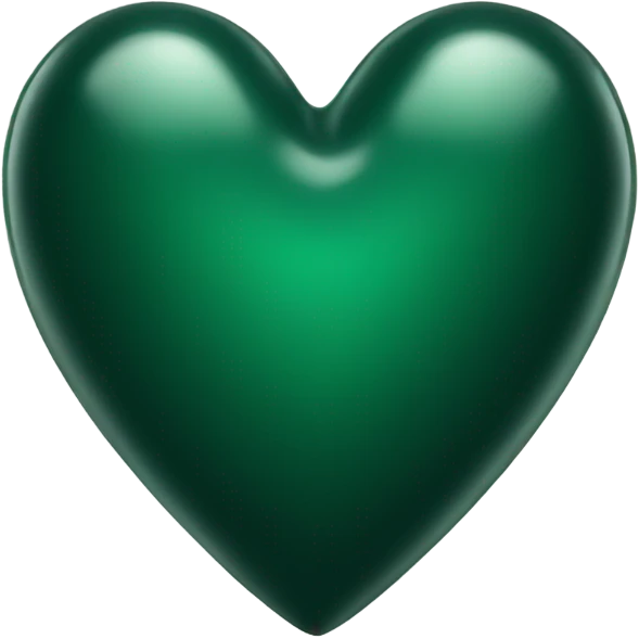 Glossy dark green heart emoji