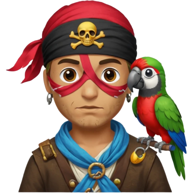 pirate and parrot emoji