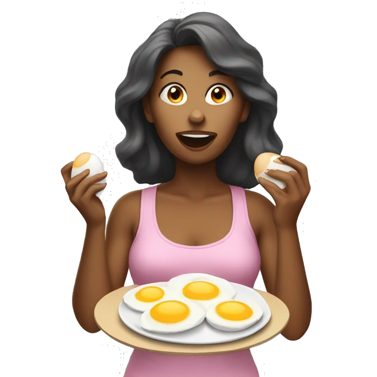 woman eating eggs emoji