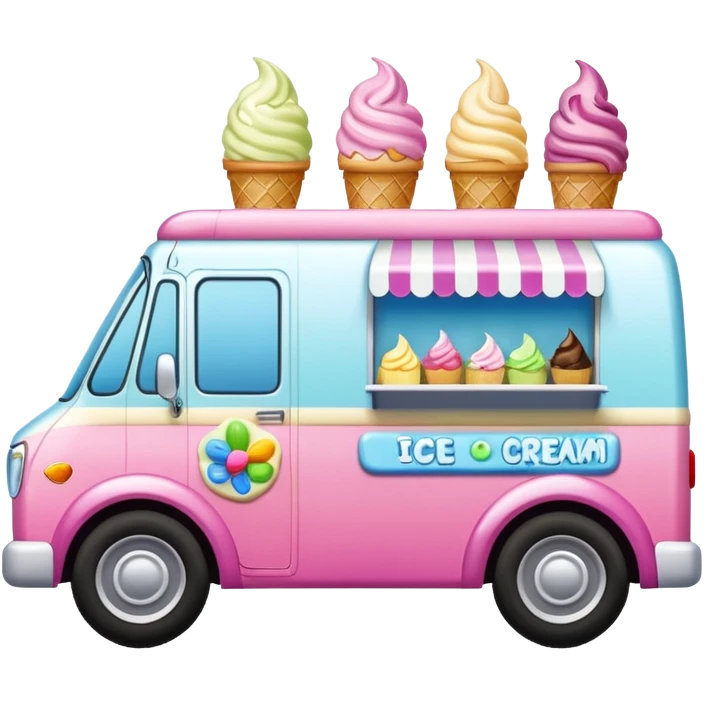 Colorful ice cream van emoji