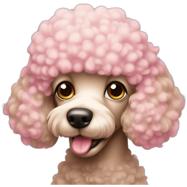 Poodle with pink ears emoji