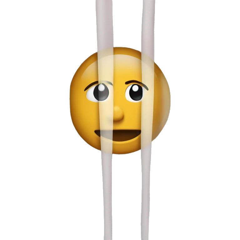 Peaking from behind a sheer curtain emoji