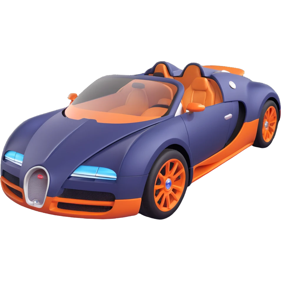3D emoji style Bugatti sports car emoji