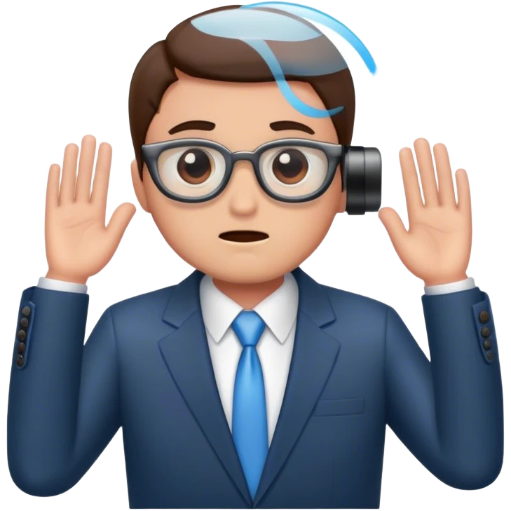 business man watching out emoji