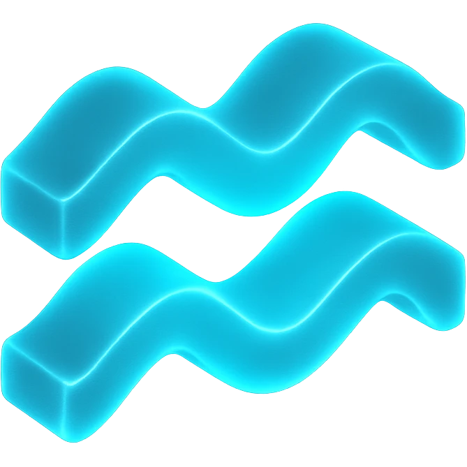 "A minimalistic glowing zodiac symbol [ZODIAC SYMBOL], centered on a dark cosmic background, symbol color #00d9ff, clean design, modern and luminous" emoji