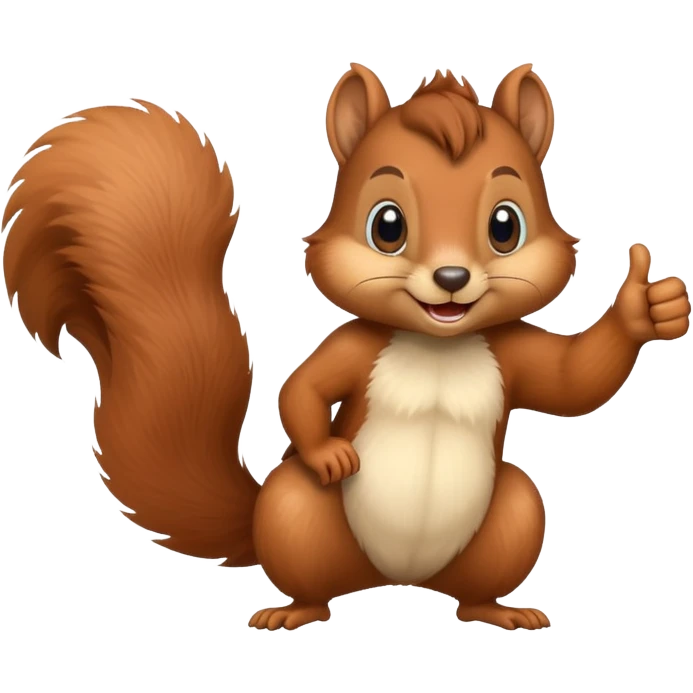 Funny brown squirrel thumbs up  emoji