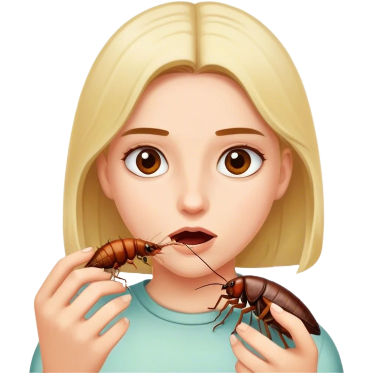  Girl eating cockroach كوكوتاما  emoji