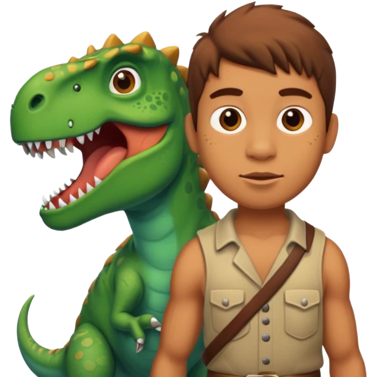 prehistoric man with dinosaur emoji
