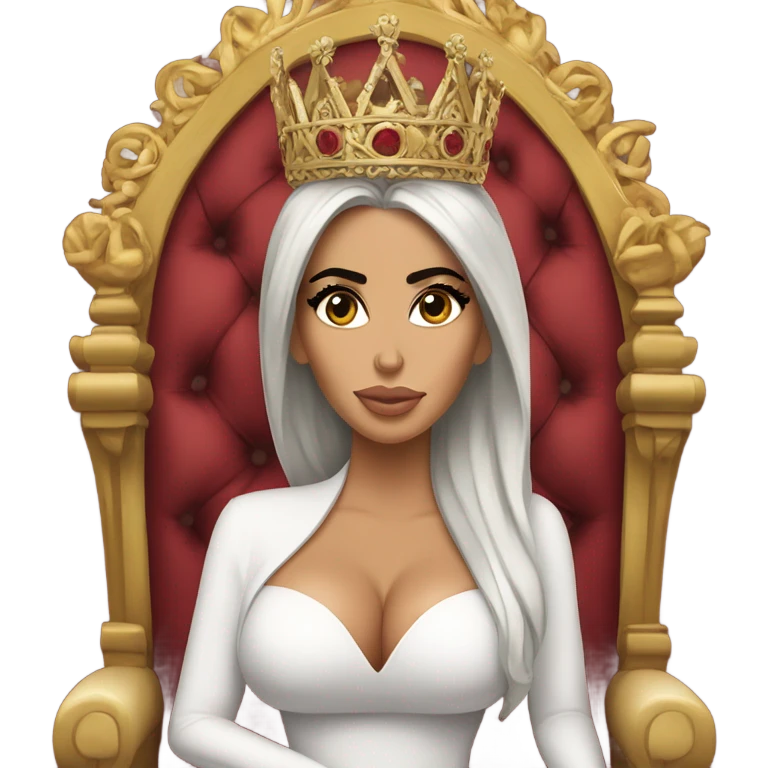 kim kardashian on a throne with a crown  emoji