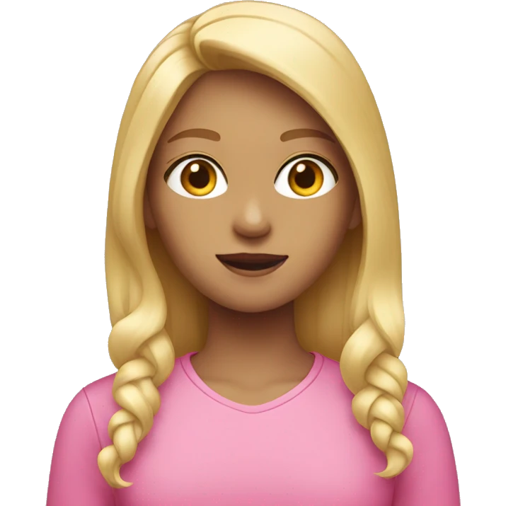Girl wearing pink shirt and blond hair emoji