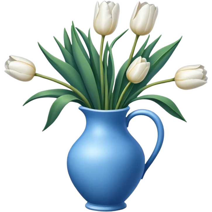 White tulips Flowers in a blue vase emoji