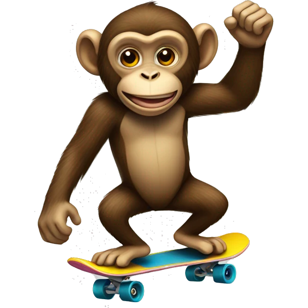 Monkey riding a skateboard emoji