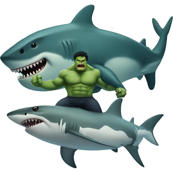 hulk on a shark emoji