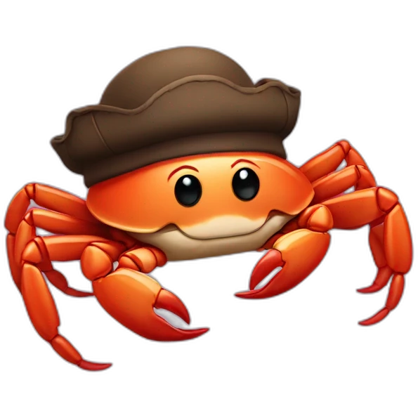 crab wearing a berret and a mustache emoji