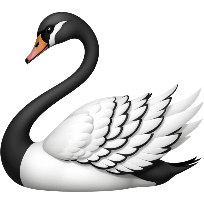 black and white swan emoji