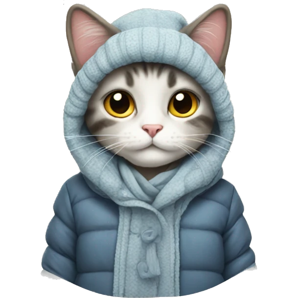 CAT with winter outfit emoji