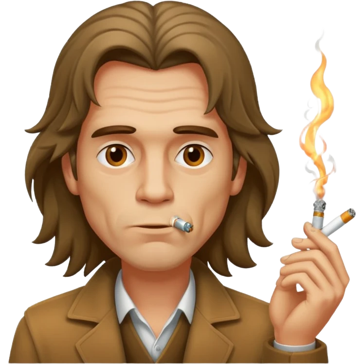 un hombre fumando con greñas  emoji