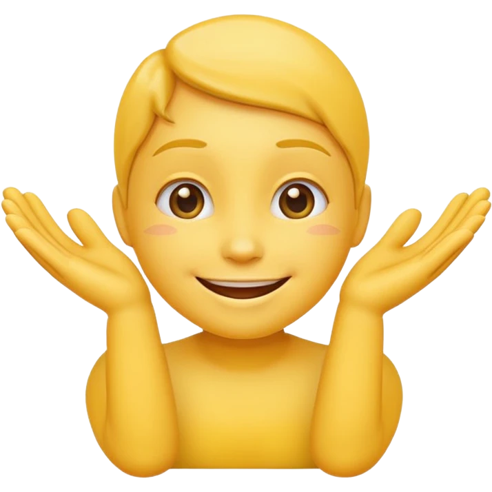 yellow emoji, smiling with both hands under chin emoji