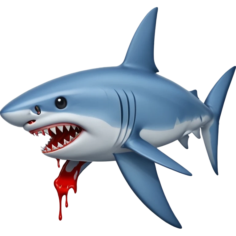 blue Shark attack efferct with blood emoji