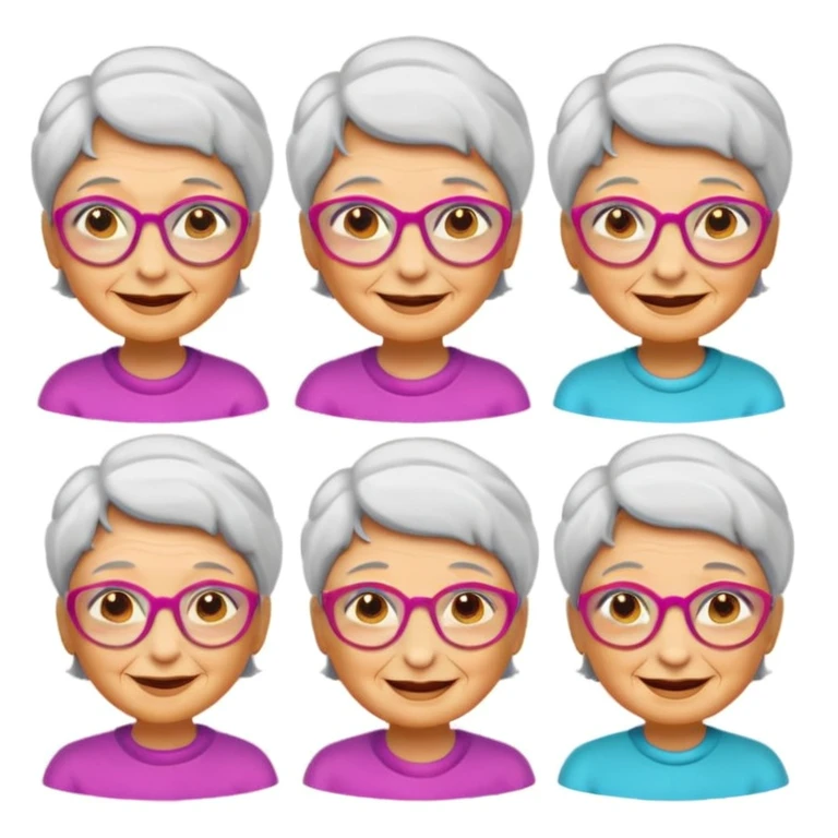Cool faces emoji mixed with grandma emoji emoji