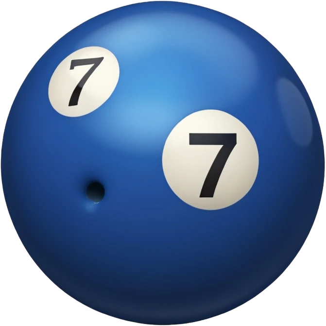 Black pull ball with the number 7 blue emoji