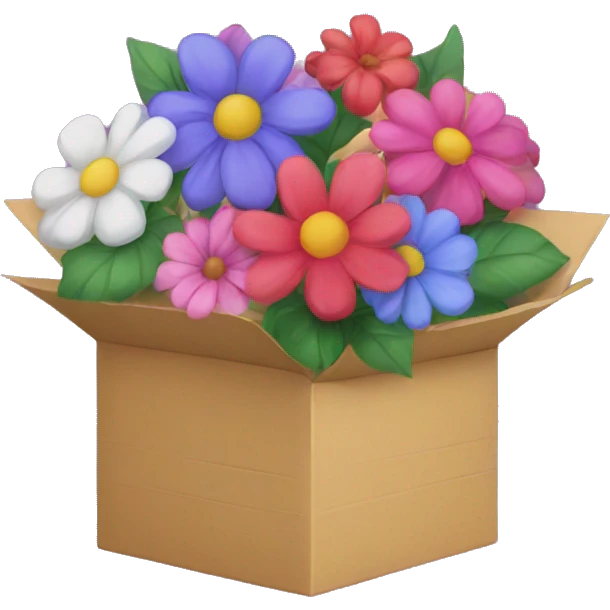 five boxes with flowers emoji
