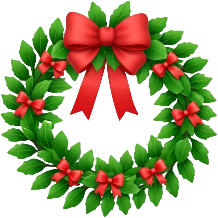 Wreath with red bow emoji